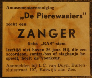 Een oproep voor een nieuwe zanger